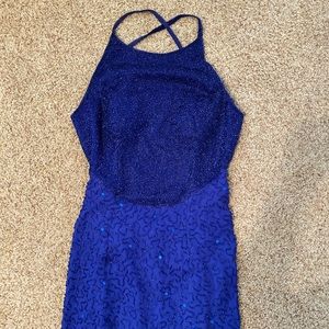 ANDRETTA DONATELLO BEADED SILK BACKLESS GOWN